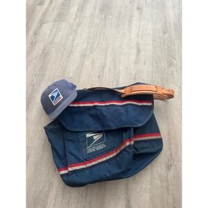 Vintage USPS Mail Carrier Satchel Messenger Bag & Trucker Hat Set CR Daniel